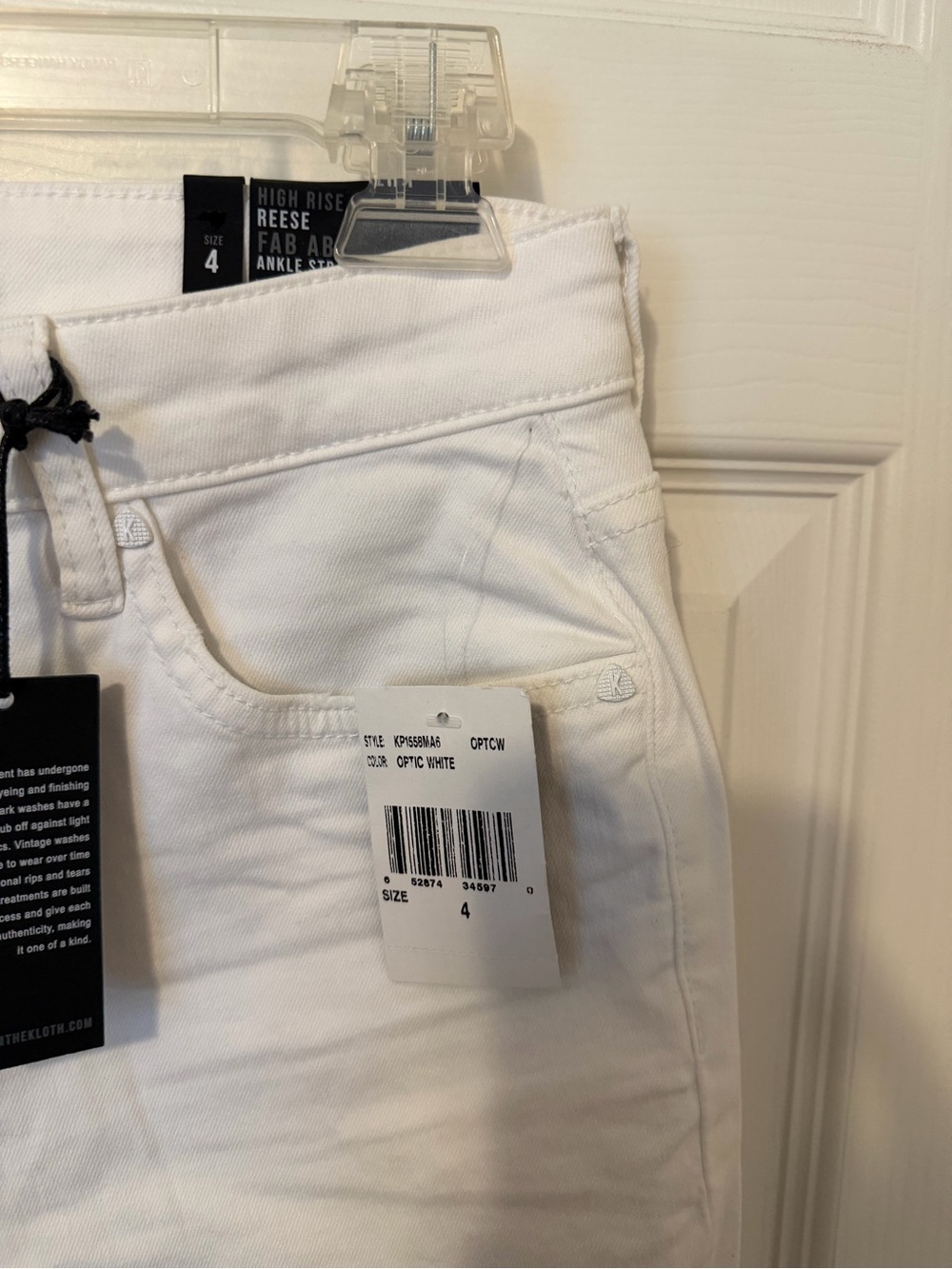 Kut from the Kloth White Distressed Ankle Jeans for Women - Picture 3 of 8